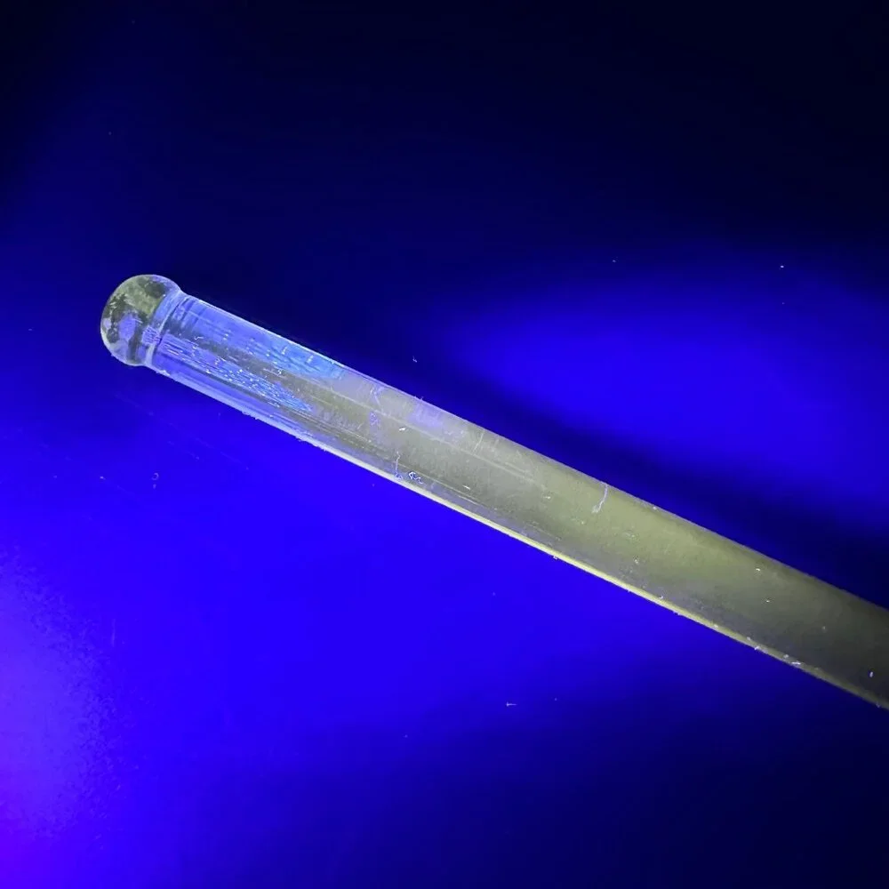 Vintage Clear Glass Curtain Towel Rod Uranium Glows Retro Decor 17.5 In